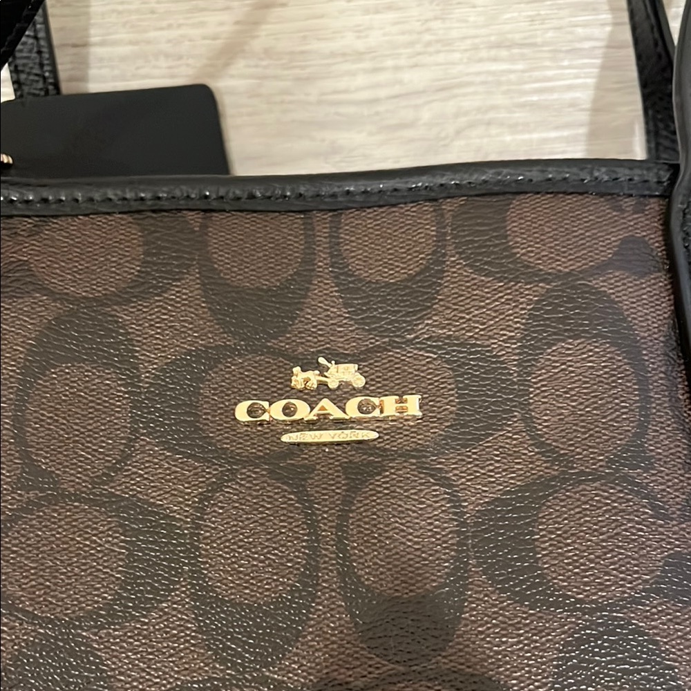 Coach Black and Brown Signature Tote - Picture 4 of 13
